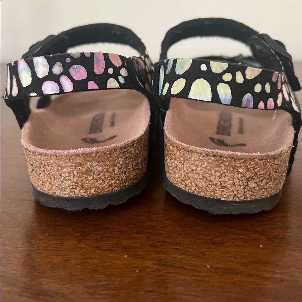 Birkenstock Kids' Multicolor Pattern Leather Sandals Size 10 C - Rare Print - Picture 3 of 6